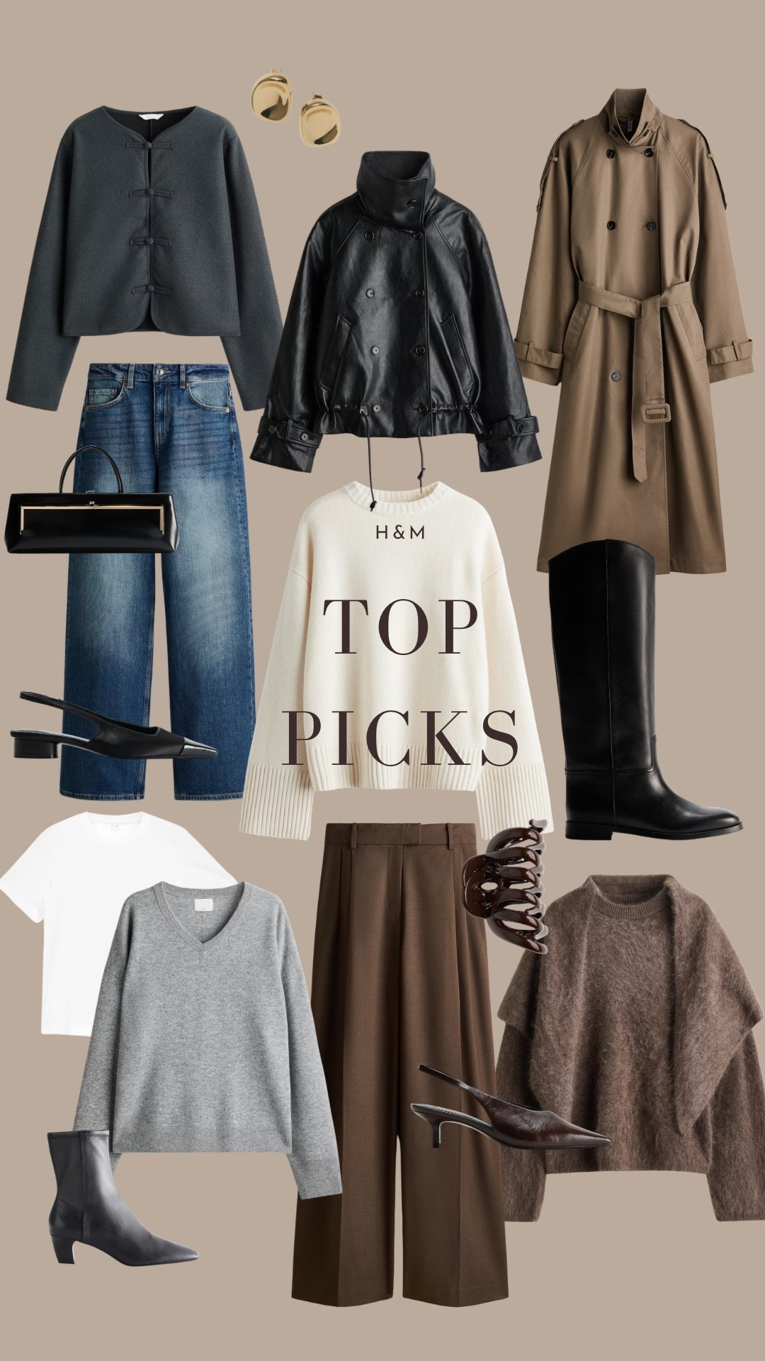 H&M new in top picks 15% off this weekend 🤎🍂

Straight leg jeans, v neck jumper, trench coat, brown trousers, funnel neck jacket, leather jacket, white T-shirt, cashmere jumper

#LTKuk #LTKautumn #LTKstyletip