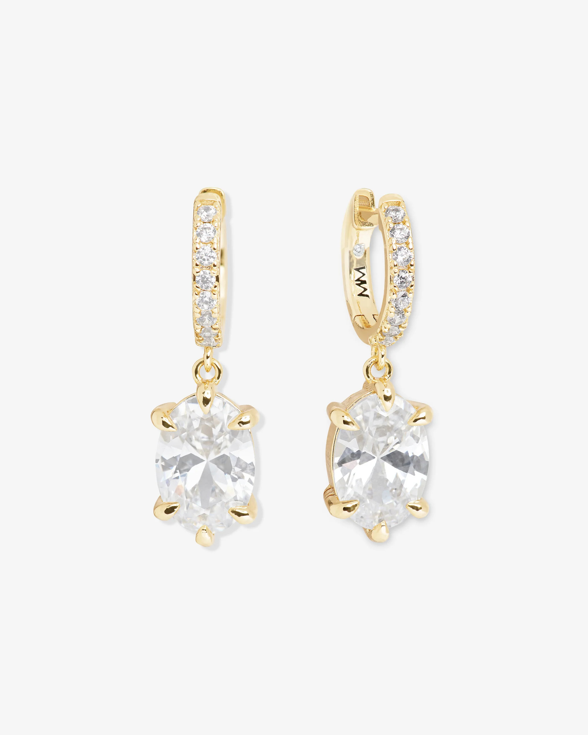 She's On Point Earrings - Gold|White Diamondettes | Melinda Maria Jewelry