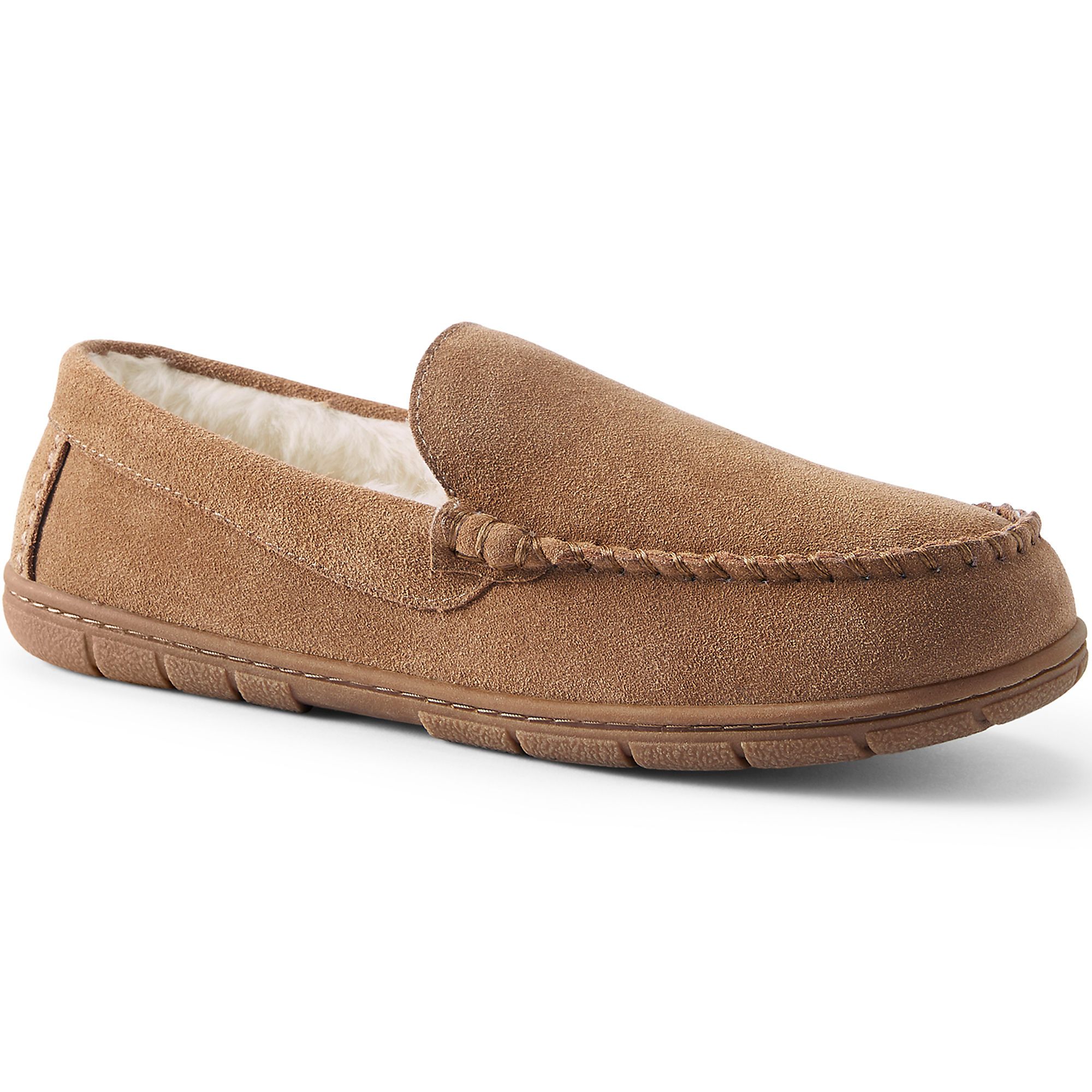 Men's Suede Leather Moccasin Slippers | Lands' End (US)