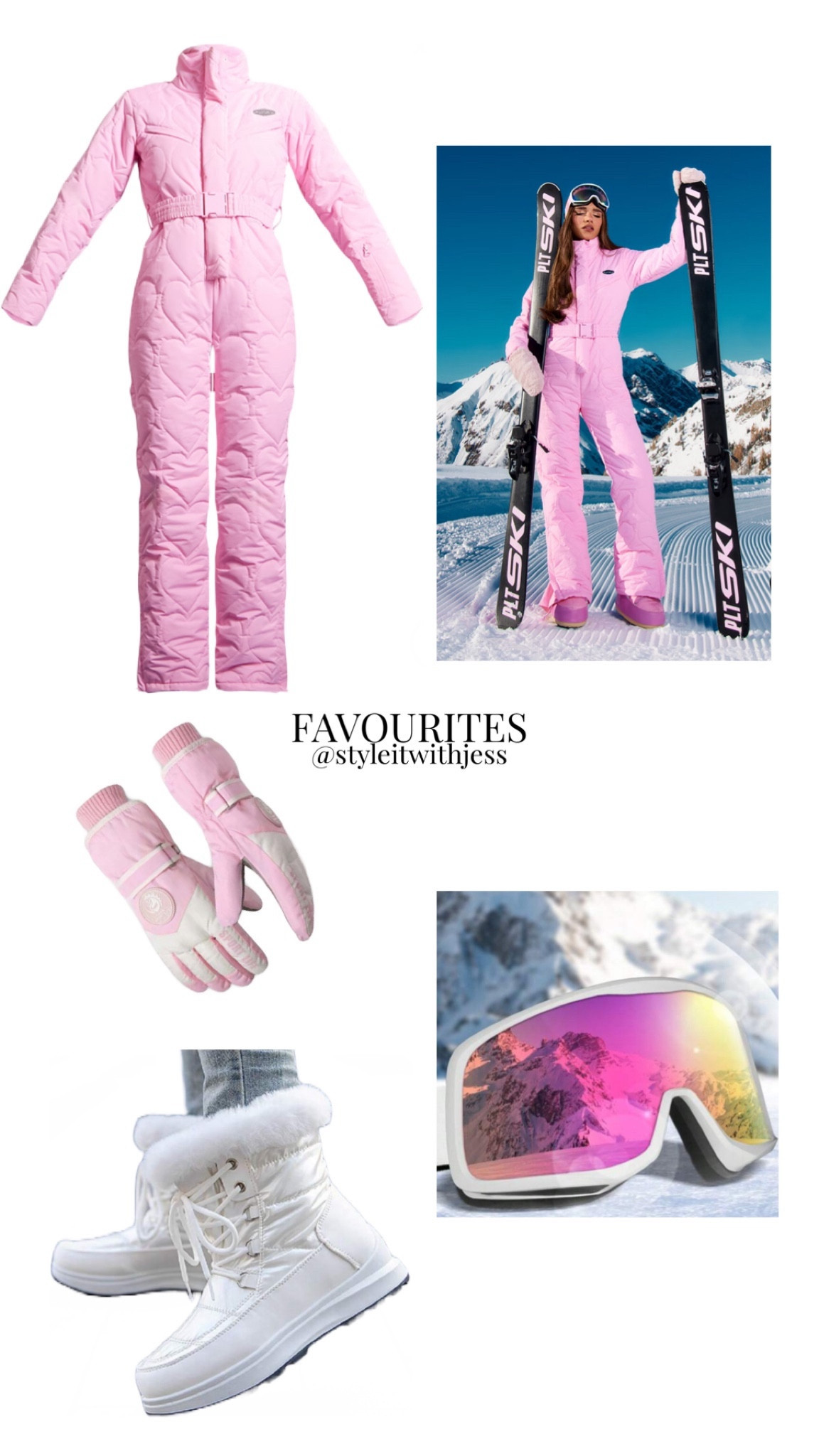 Pink Ski Outfit Heart Quilted Belted Snow Suit , Ski Goggles, Snow Boots, Skiing Gloves 🎿💞

#LTKstyletip #LTKSeasonal #LTKtravel