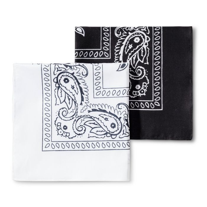 Men's 2pk Bandana Set - Goodfellow & Co™ White/Black One Size | Target