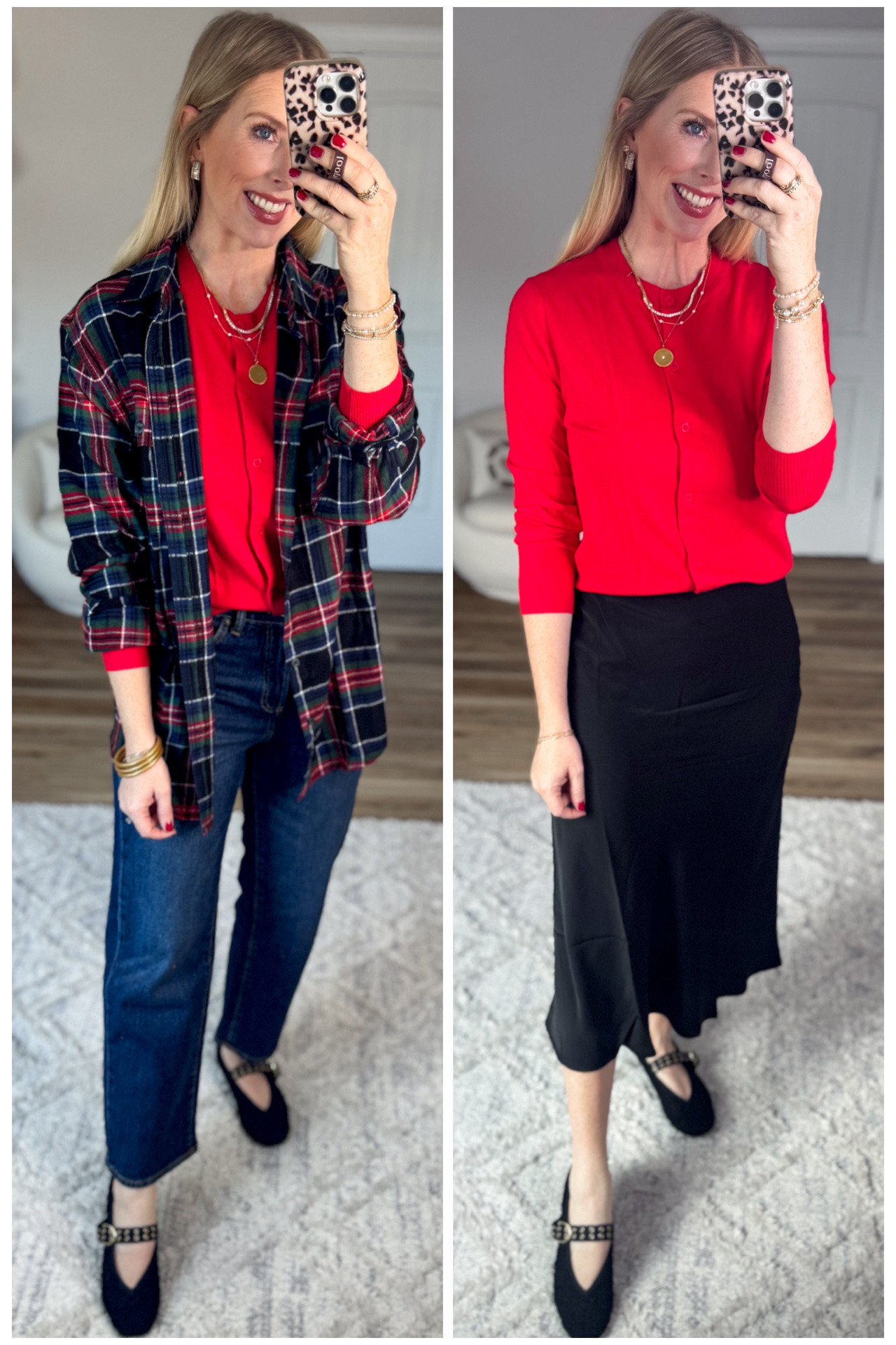 2 ways to wear this red cardigan by Free Assembly at Walmart! 

#LTKootd #LTKFindsUnder50 #LTKHoliday
