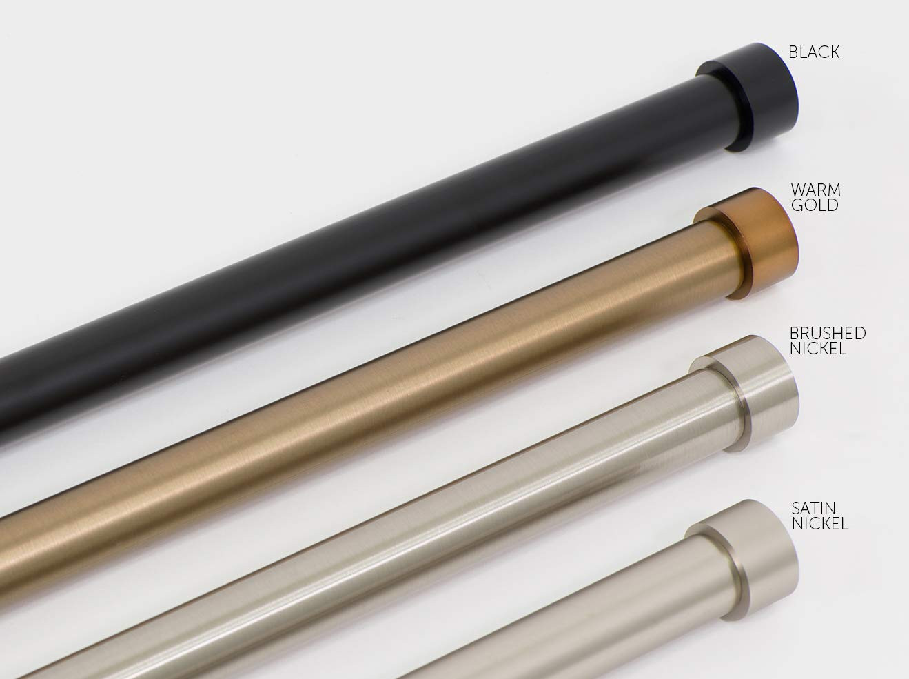 Ivilon Drapery Window Curtain Rod - End Cap Style Design 1 Inch Pole. 72 to 144 Inch Color Black | Amazon (US)