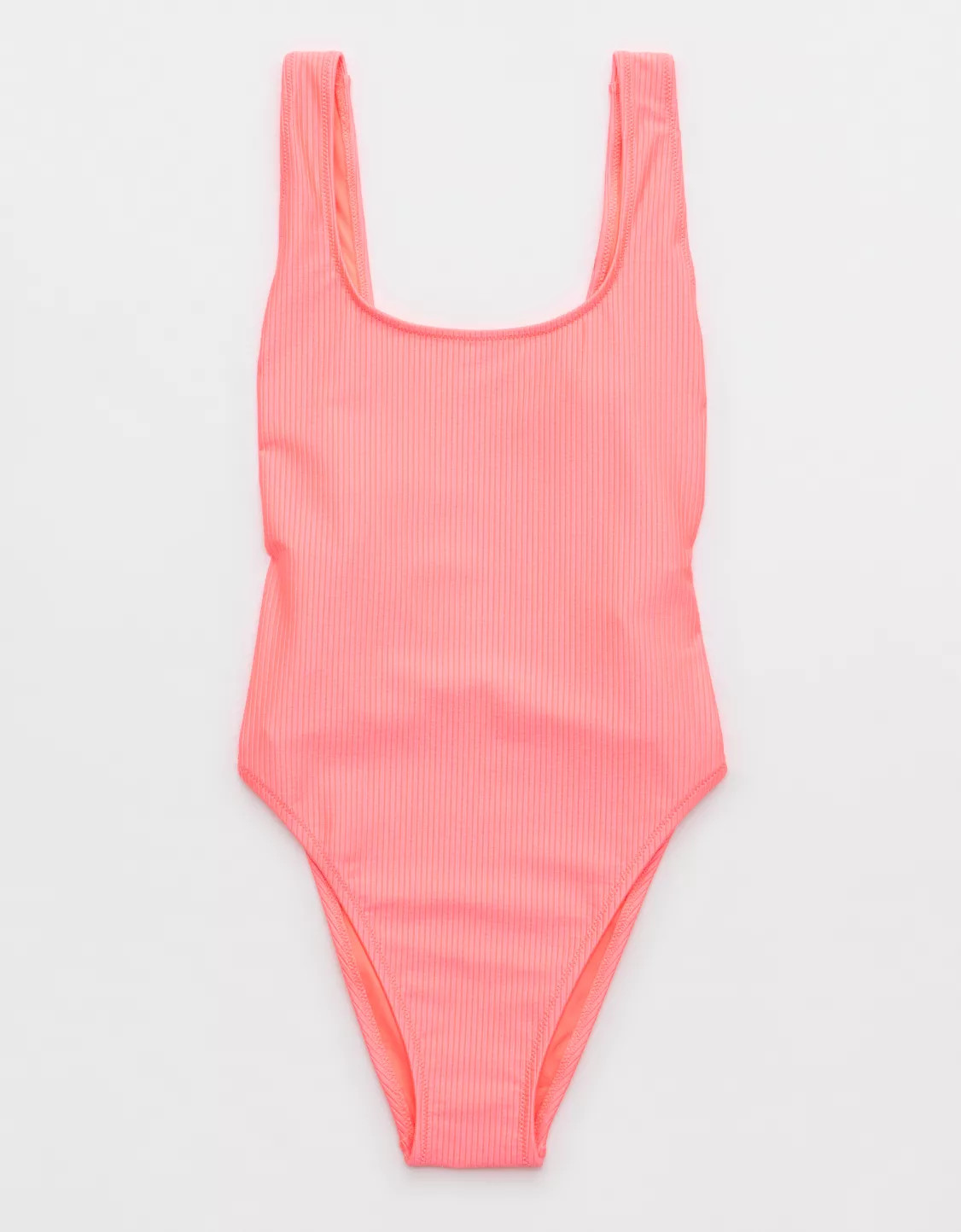 Aerie Shine Rib Birthday Scoop Cheekiest One Piece Swimsuit | Aerie