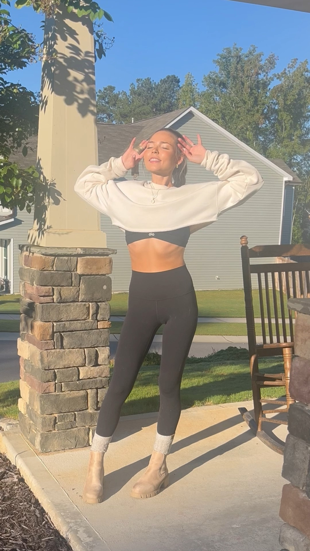 Cozy fall vibes 🍂 Cream Alo crop + Lululemon Aligns + platform boots = effortless chic 🖤

Crew Neck: Small
Bra: Small
Leggings: Size 2

#LTKActive #LTKSeasonal #LTKFamily