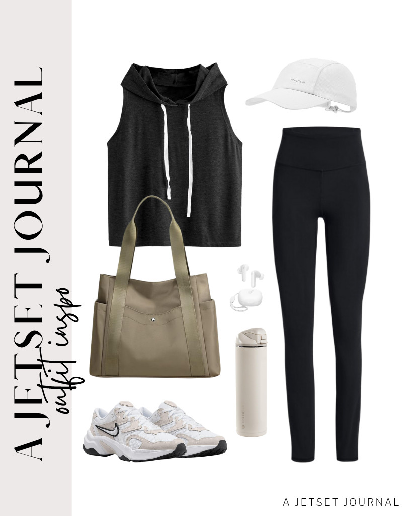 I’m excited for this black workout tank top and leggings combo. If I were in the mood to run, I would definitely wear it. It also pairs easily with Nike AL8 sneakers, wireless earbuds from Soundcore, and a chic water bottle.


#LTKSeasonal #LTKSaleAlert #LTKTravel 

 