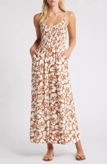Rip Curl Hibiscus Heat Smocked Jumpsuit | Nordstrom | Nordstrom