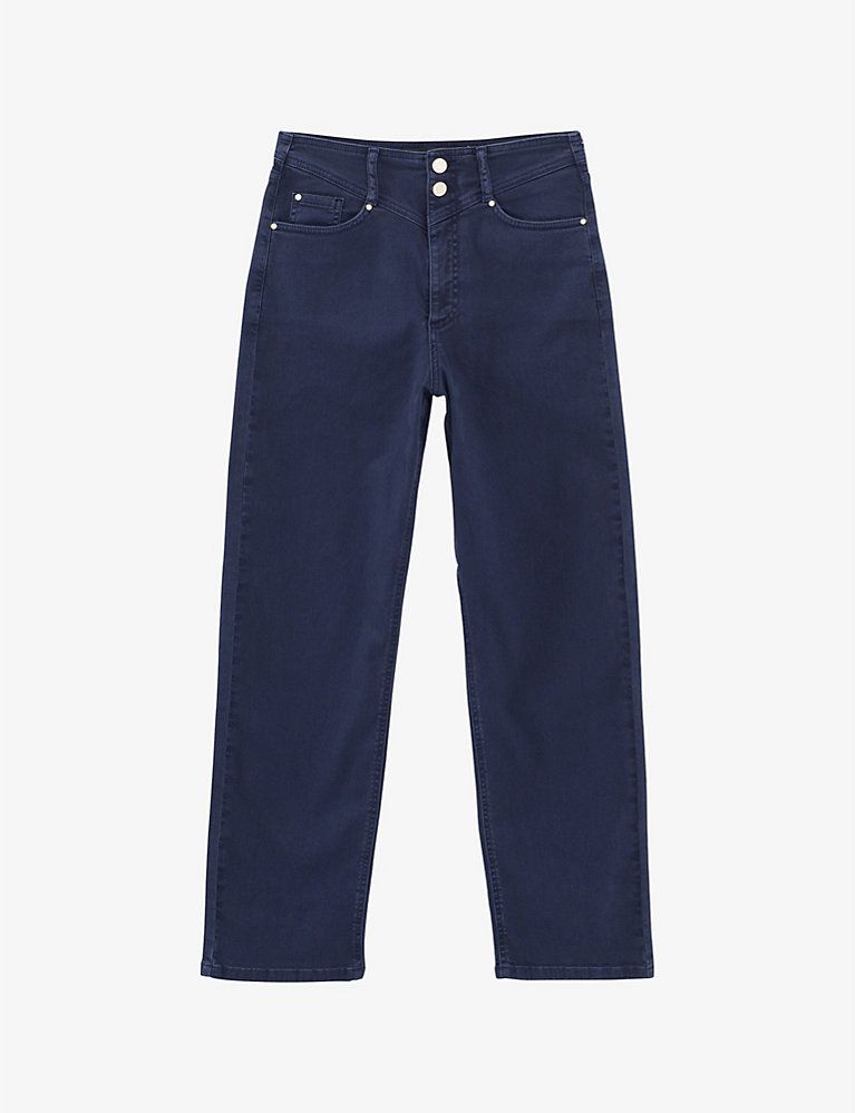 Cropped straight-leg high-rise stretch-denim jeans | Selfridges