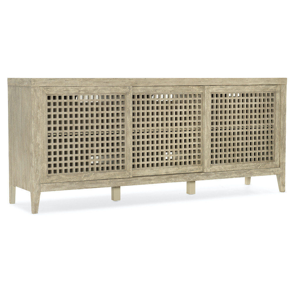 Bella Coastal Beach White Wood Media Cabinet | Kathy Kuo Home