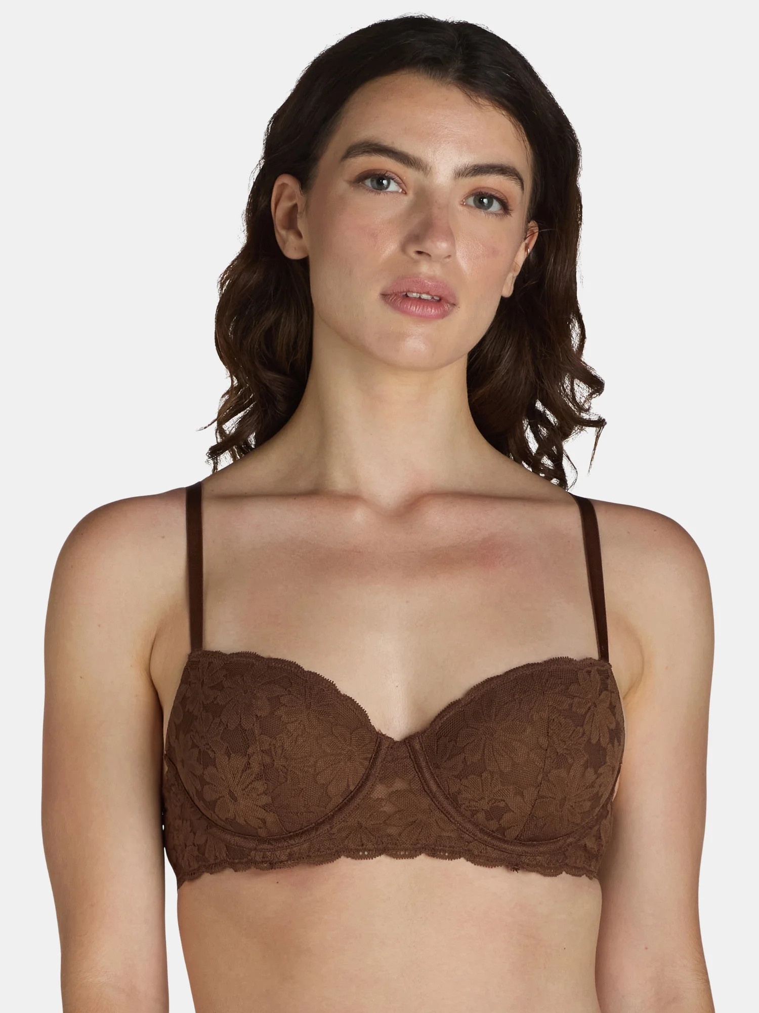 No Boundaries Women’s and Women’s Plus All-Over Lace Balconette Bra with Sugarcup™, Sizes 3... | Walmart (US)