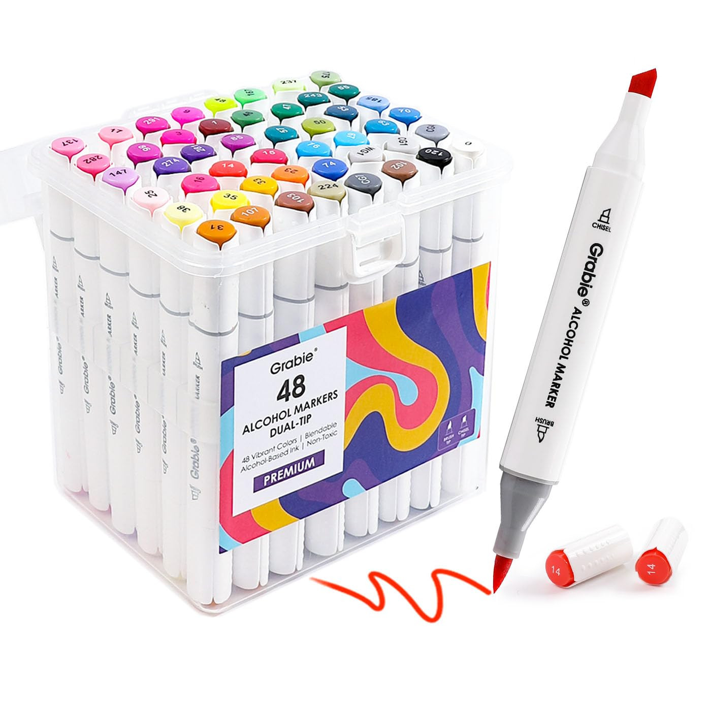 Alcohol Based Marker with Case and Coloring Book, 48-color Double Tipped Alcohol Markers, Chisel ... | Amazon (US)