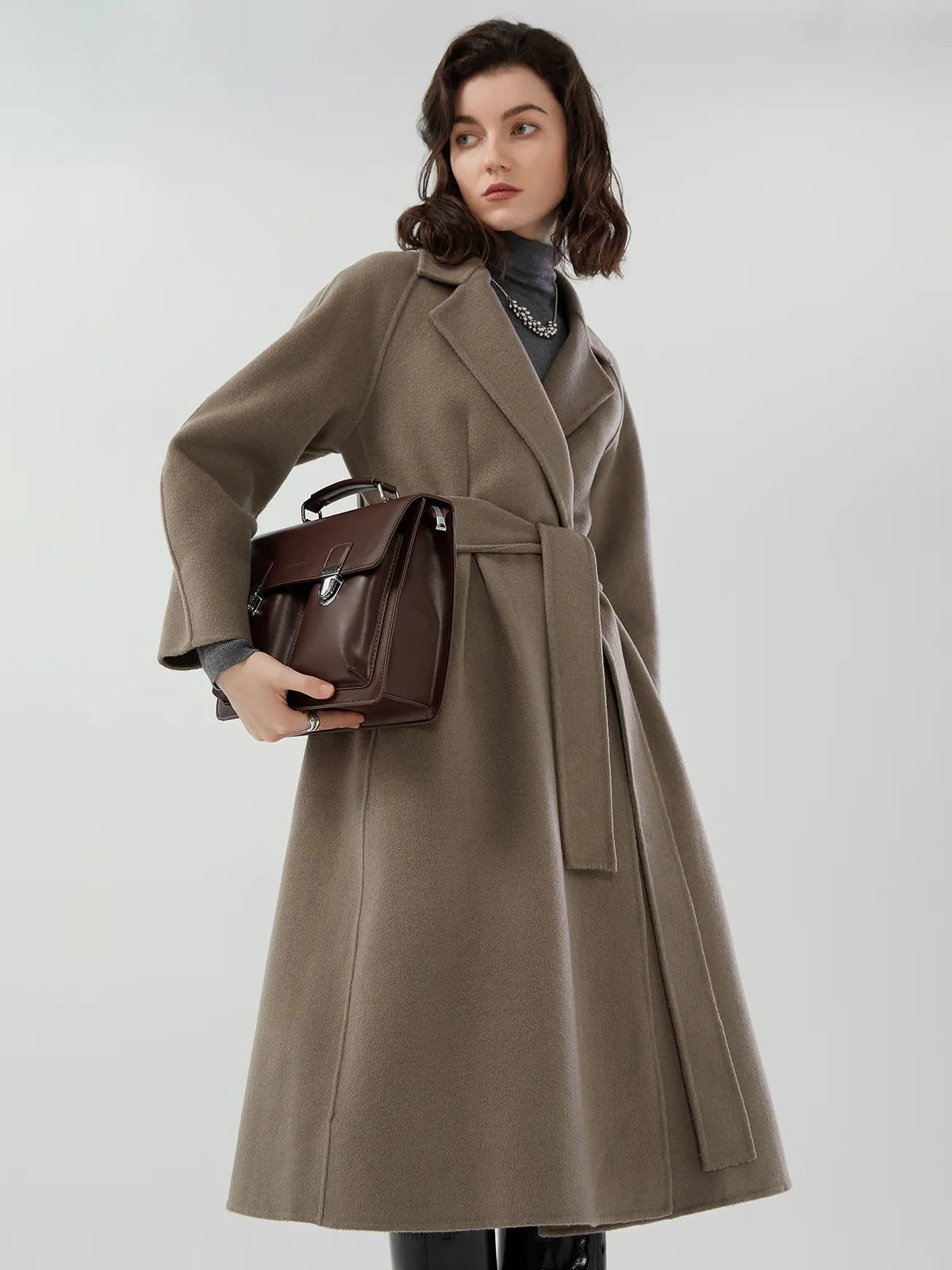 Suit Collar A-Line Wool Long Coat | SDEER