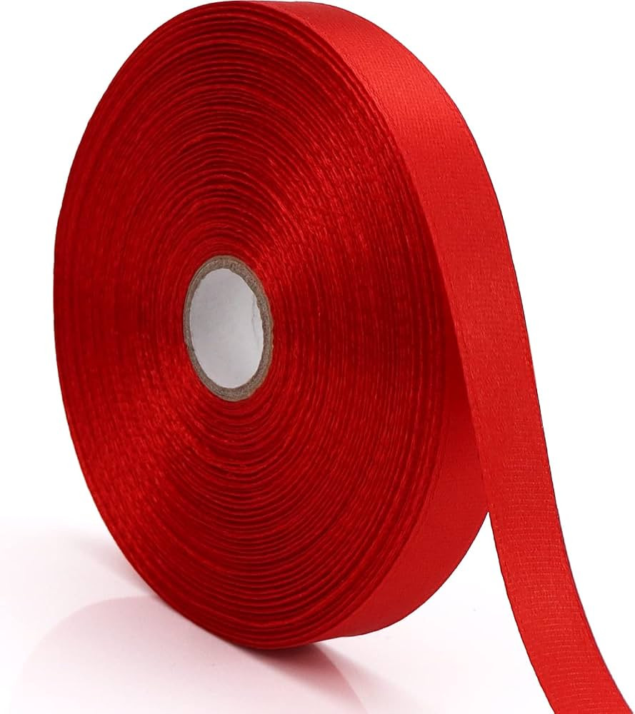 Nsilu 1/2 inch, Red Ribbon for Gift Wrapping 50 Yards Perfect Wedding Party Wreath Sewing DIY Hai... | Amazon (US)