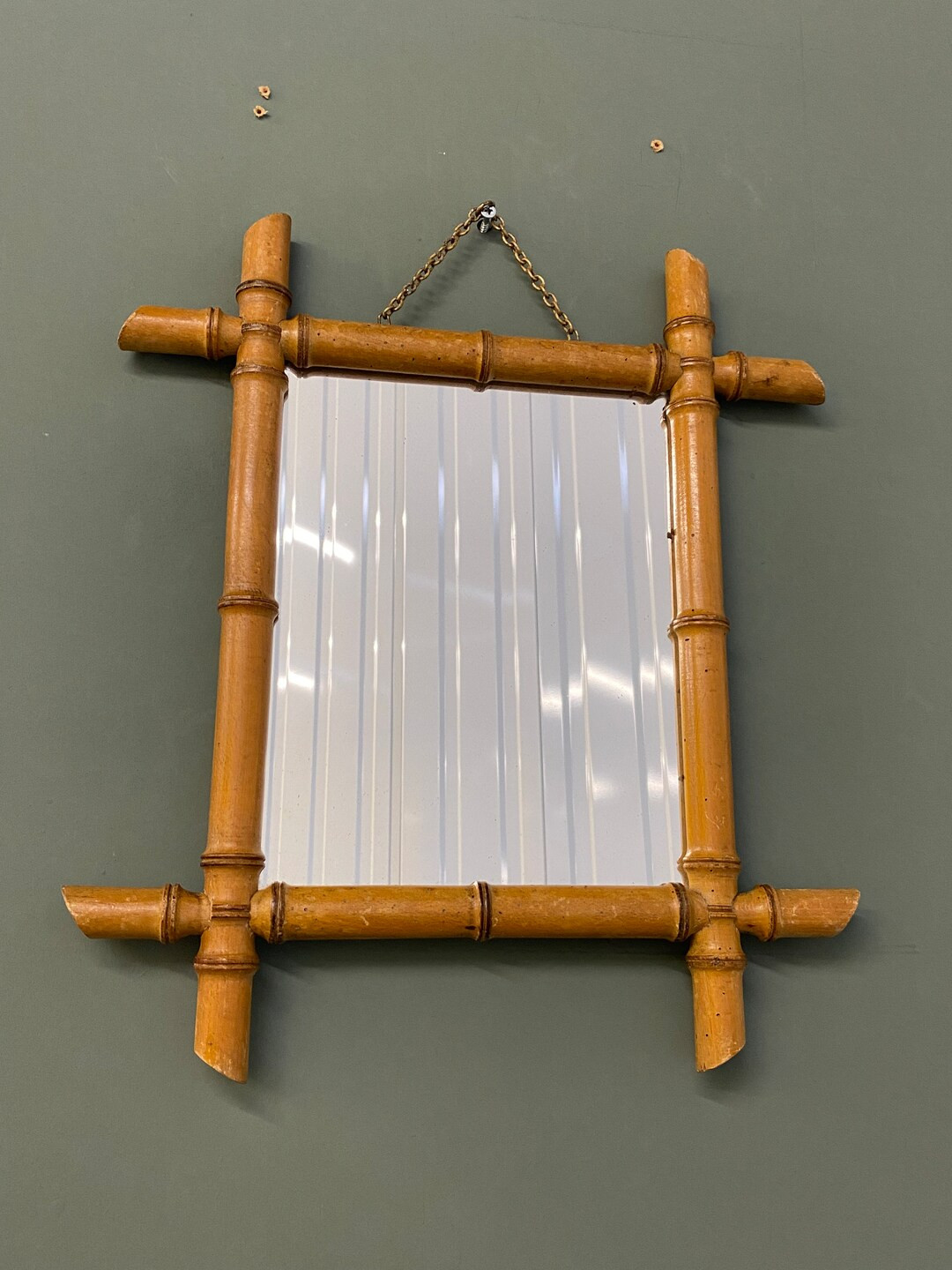 Antique French wooden framed  Faux Bamboo Wall Mirror | Etsy (UK)