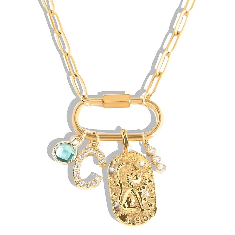 Mother's Day Gift for Mom Handmade Jewelry Make Your Own necklace, Gold Carabiner Charm lock Neck... | Amazon (US)