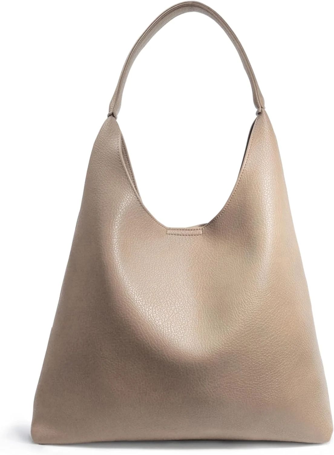 Hobo Bags for Women Soft Vegan Leather Shoulder Handbag Slouchy Tote Purses (Nude) | Walmart (US)