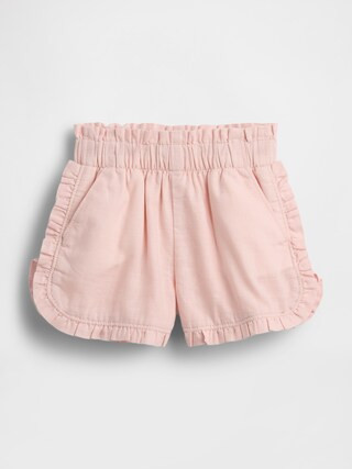 Baby & Toddler Linen-Cotton Ruffle Dolphin Shorts | Gap (US)