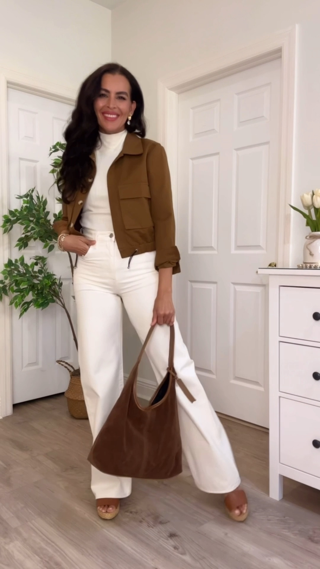 Jeans come in different lengths: 30”, 32”, 34”. Size d in all jackets. Wearing size 26”x 34” in color: Barely Freezing - White, in jeans.

#LTKU #LTKSaleAlert #LTKSeasonal