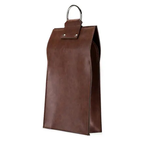 Viski Brown Double-Bottle Wine Tote in Faux Leather at Nordstrom | Nordstrom