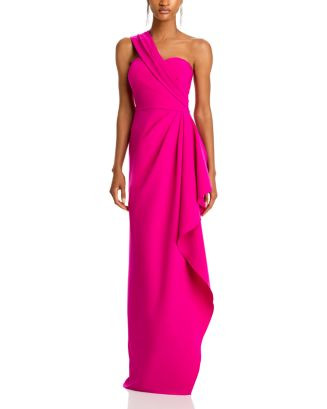 Teri Jon by Rickie Freeman One Shoulder Side Drape Gown  | Bloomingdale's Women | Bloomingdale's (US)