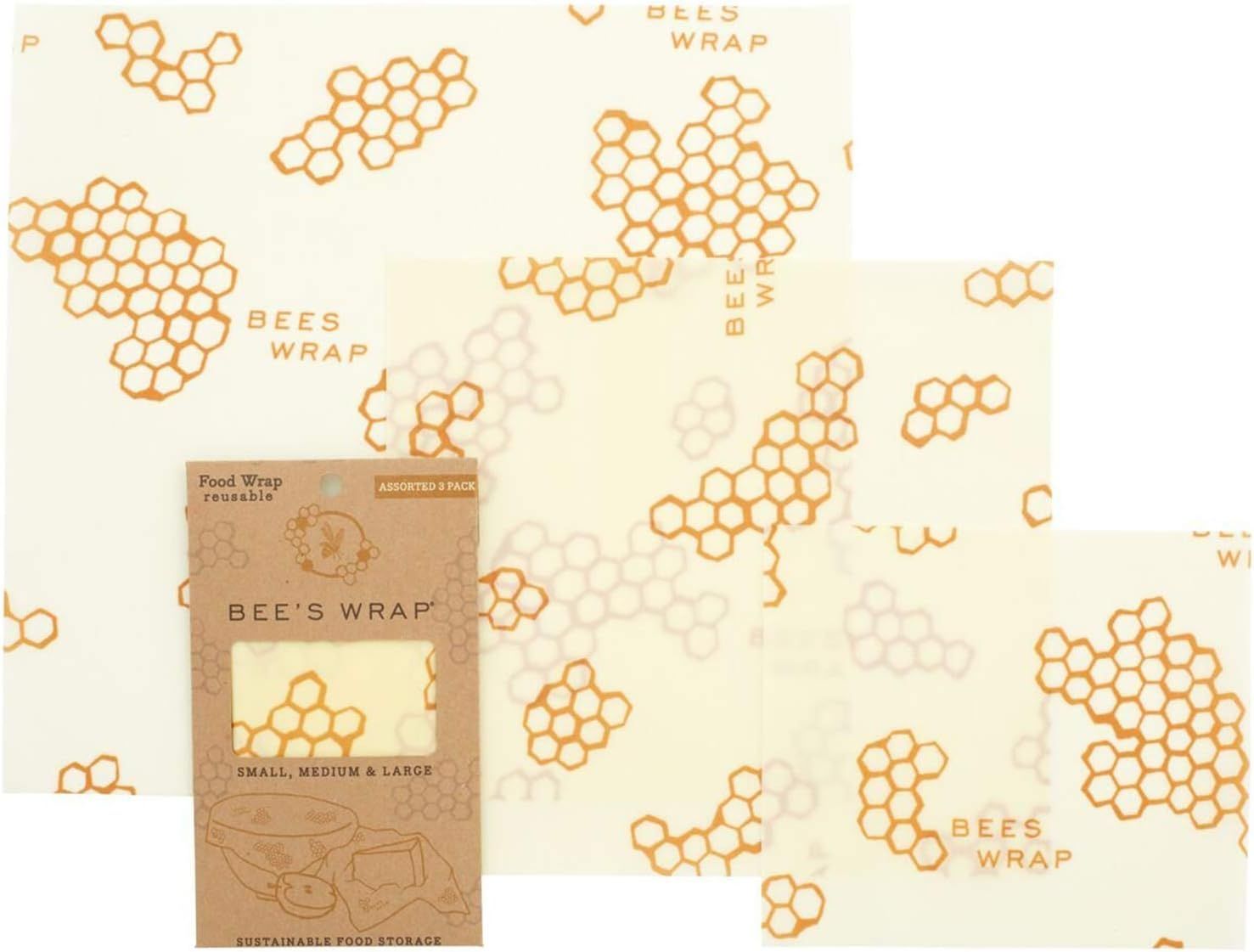 Bee’s Wrap – Assorted Set of 3 – Certified B Corporation – No Synthetic Wax or Chemicals ... | Amazon (US)