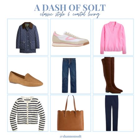 Sharing a round up of all the fall styles I’m loving on my blog! Some of my favorite items include a barn jacket, tennis shoes, loafers, knee high boots, lady jacket, structured tote, denim flare jeans, and high waisted pants! 

Preppy, preppy style, classic style, timeless style, j.crew, j.crew factory 

#LTKHoliday #LTKstyletip #LTKSeasonal