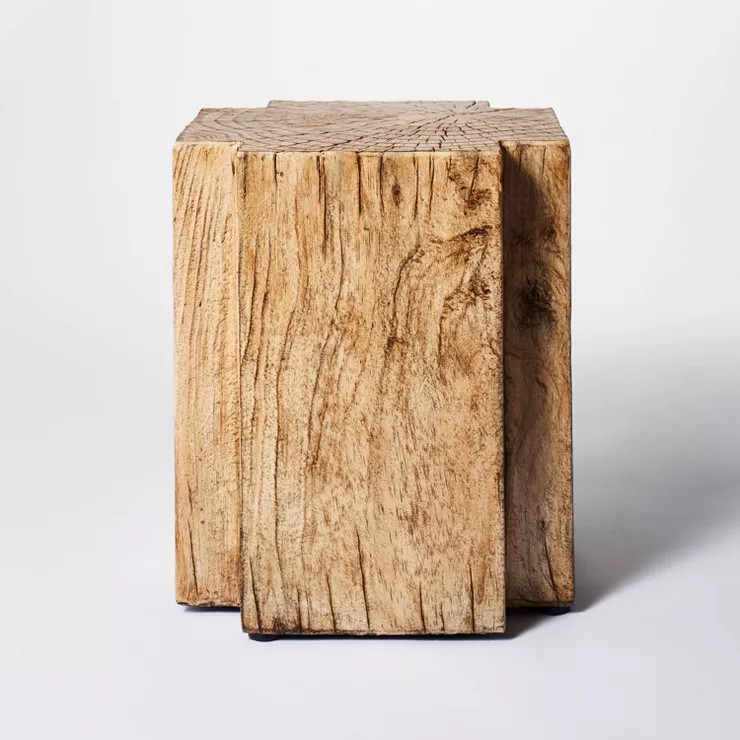 Indoor/Outdoor Faux Concrete Stump Accent Table Brown - Threshold™ designed with Studio McGee | Target