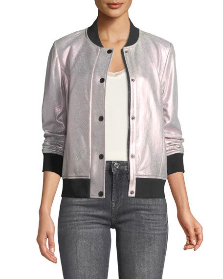 Neiman Marcus Leather Collection Sueded Leather Bomber Jacket | Neiman Marcus