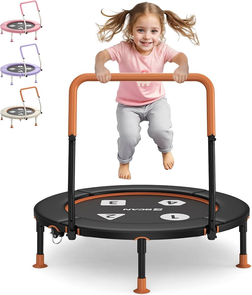 BCAN 36'' Toddler Trampoline, ASTM Certified-Foldable Mini Trampolines for Kids Ages 1-6, Adjusta... | Amazon (US)