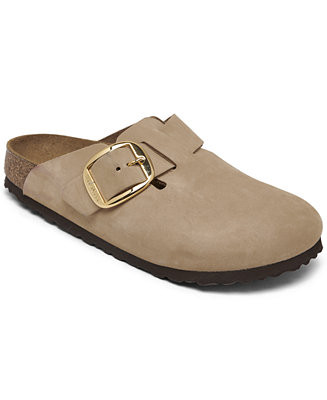 Birkenstock Women's Boston Big Buckle Nubuck Leather Clogs from Finish Line - Macy's | Macy's