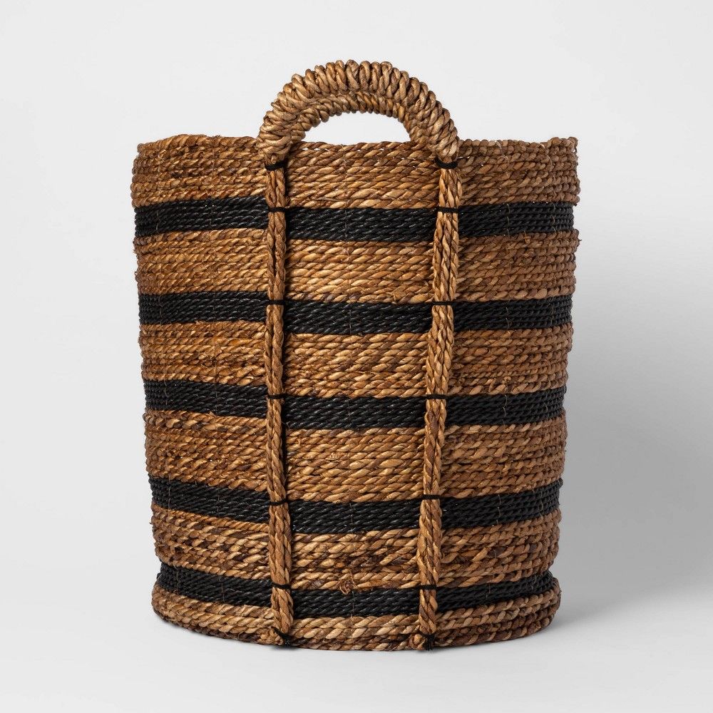 Tall Striped Basket Black/Natural - Threshold | Target