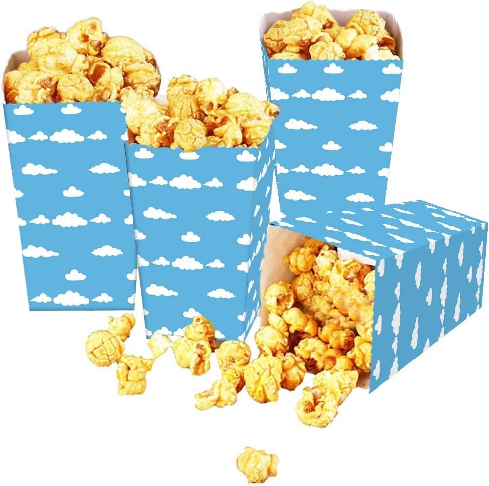 24Pcs Blue Sky White Clouds Popcorn Boxes,Blue Sky White Clouds Birthday Party Supplies for Carto... | Amazon (US)