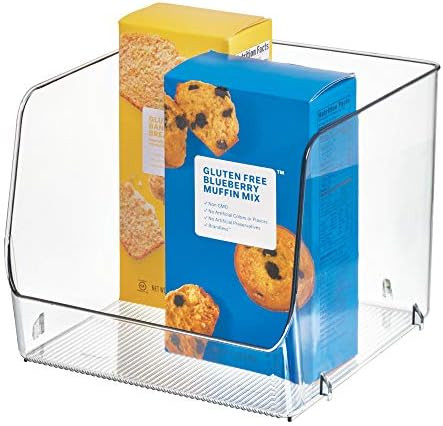 iDesign Linus Stacking Organizer Bins for Kitchen, Pantry, Office, Bathroom, Extra Large-Clear | Amazon (US)