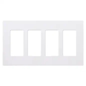 Lutron Claro 4 -Gang Standard Size White Plastic Indoor Screwless Decorator Wall Plate | Lowe's