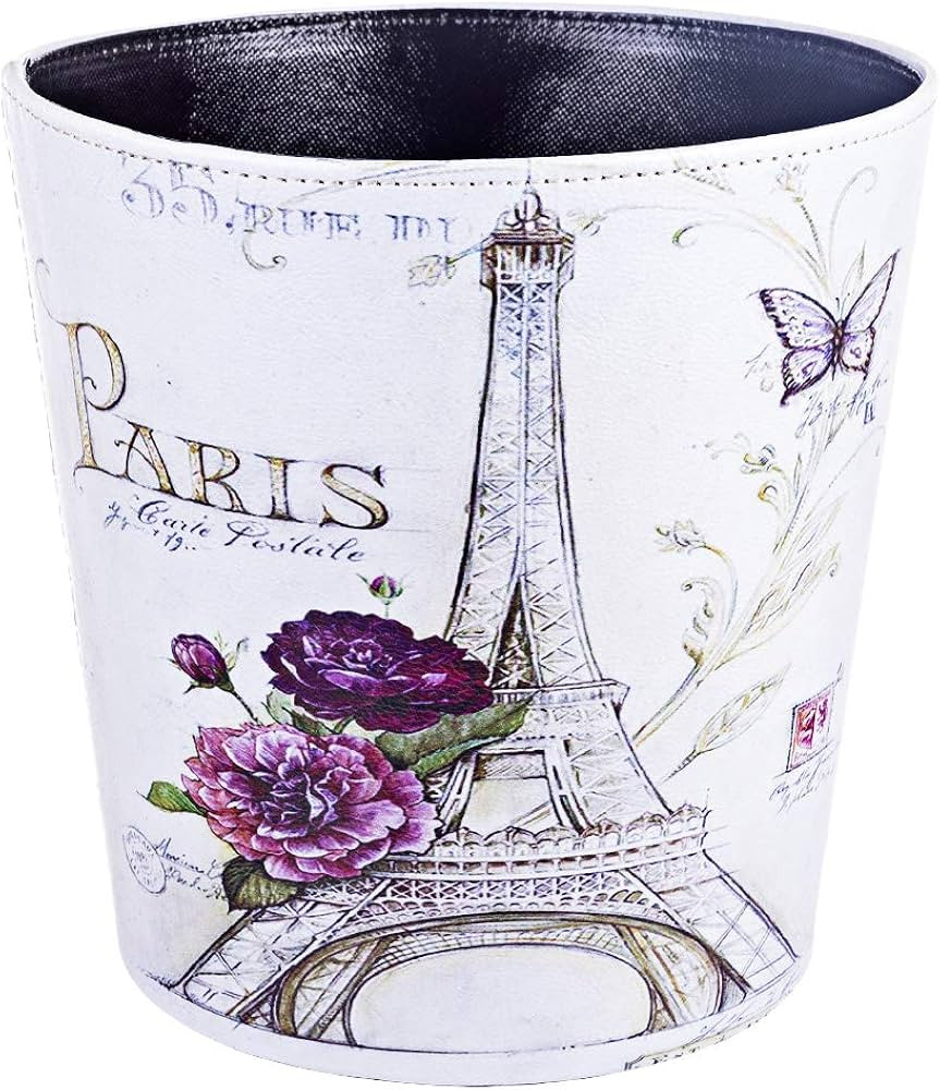 Lingxuinfo Scakbyer Waste Paper Bin, European British Style Tower Pattern Trash Can Wastebasket G... | Amazon (US)