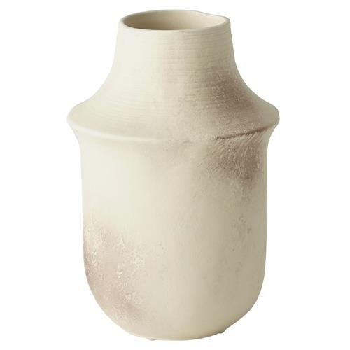 Studio A Home Fladis Modern Classic Matte Cream Ceramic Short Table Vase | Kathy Kuo Home