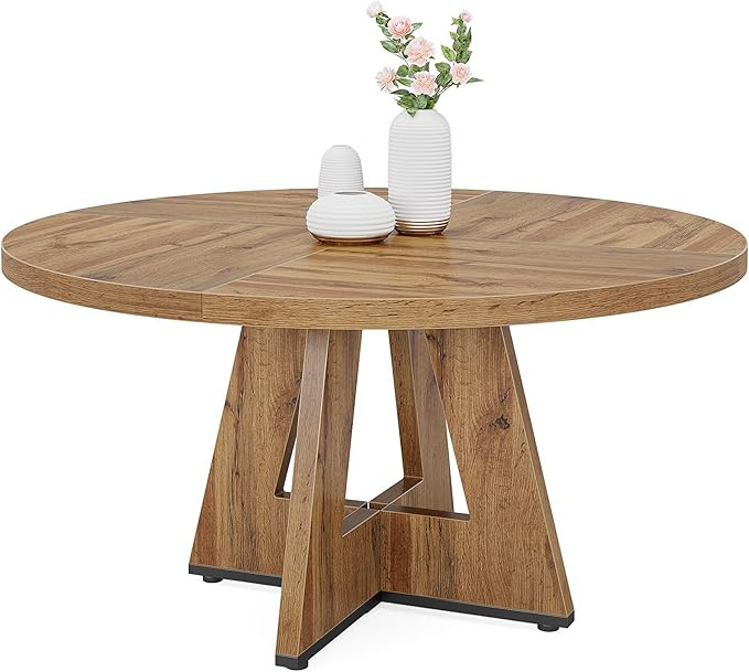 Tribesigns Round Dining Table Wood Kitchen Table for Dining Room Living Room, 47" Dinning Room Ta... | Amazon (US)