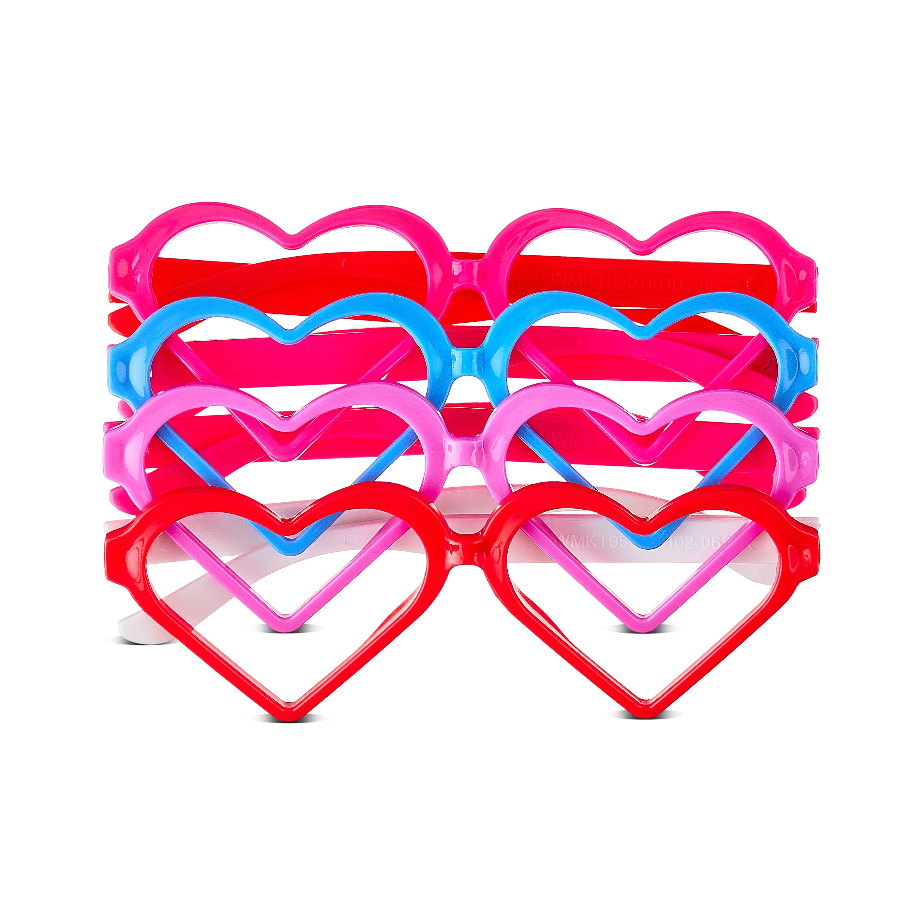 Heart Glasses Party Favors, Multicolor, 4 Count, Valentine's Day by Way To Celebrate | Walmart (US)