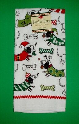 Dachshunds in Holiday Outfits Christmas Terrycloth Kitchen Towel  | eBay | eBay US