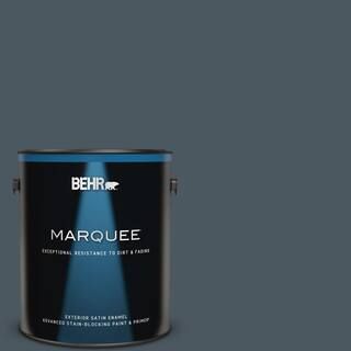 BEHR MARQUEE 1 gal. #S470-7 Undersea Satin Enamel Exterior Paint & Primer | The Home Depot