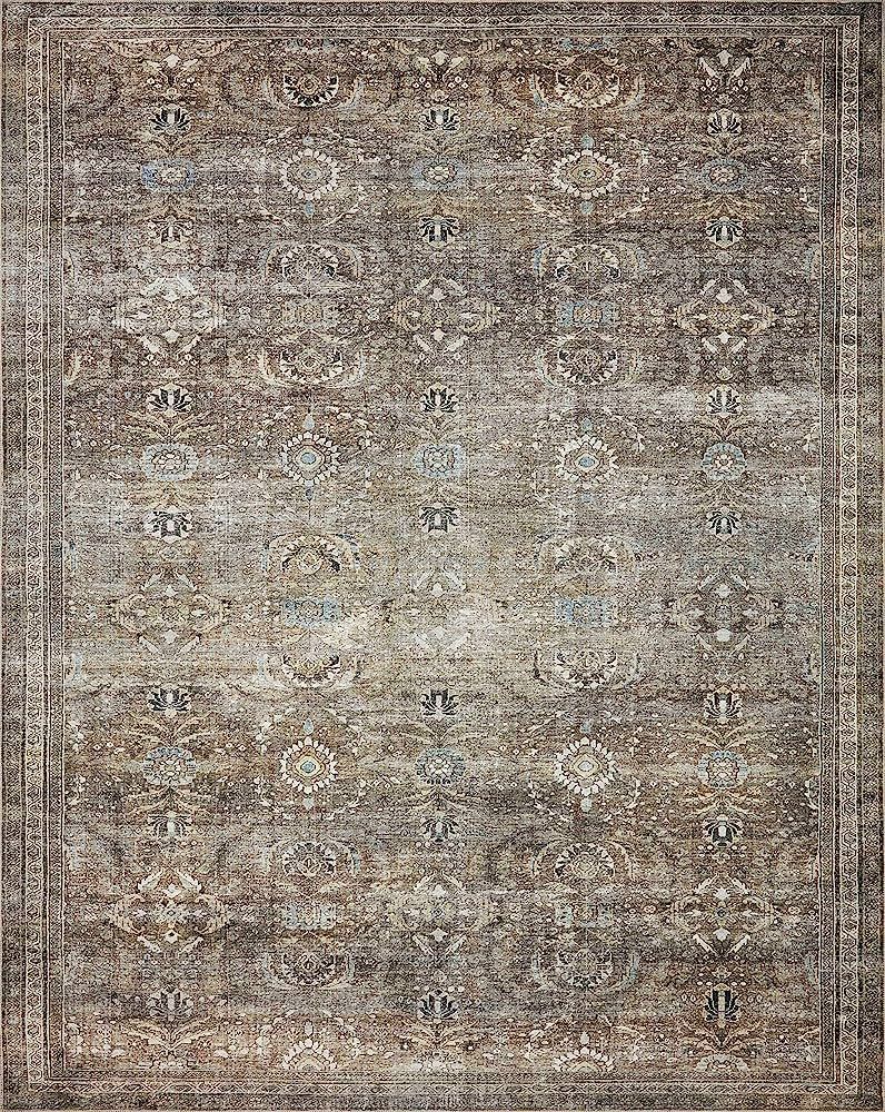 Loloi LAYLA Collection, LAY-13, Antique / Moss, 7'-6" x 9'-6", .13" Thick, Area Rug, Soft, Durabl... | Amazon (US)