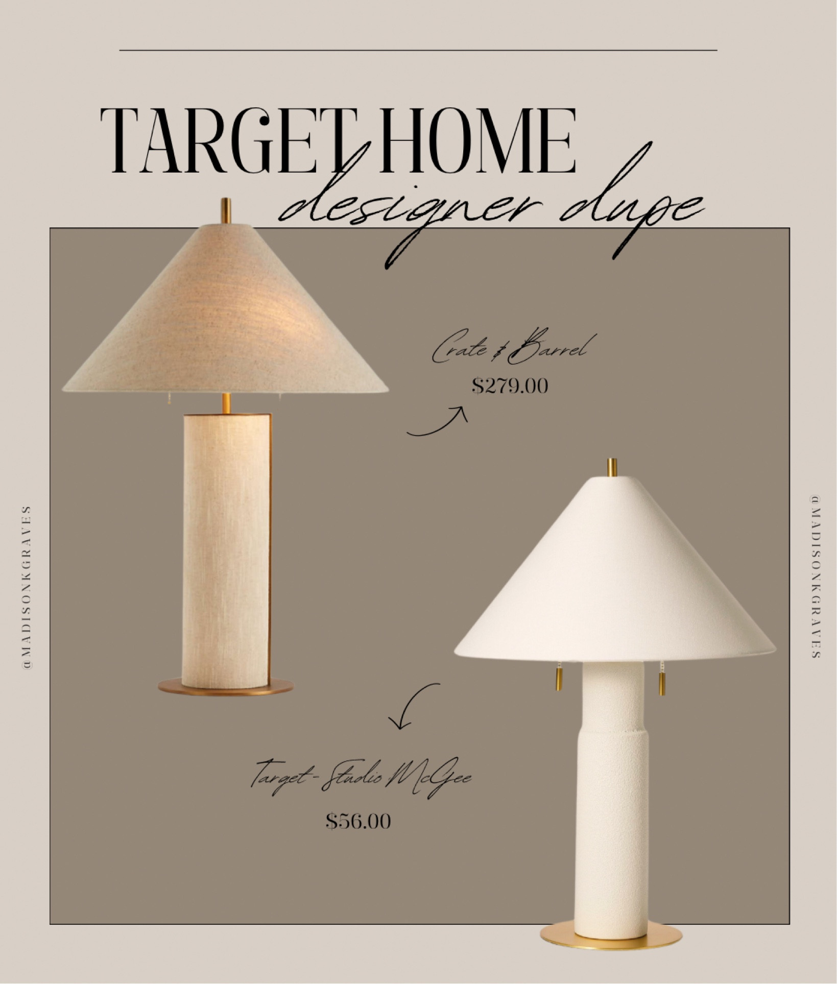 I wanted to start the day off with a fantastic alternative to this modern linen table lamp from Crate & Barrel. This is a stunning textured faux stone lamp by Studio McGee at Target. Not only does it offer a similar stylish design, but it also comes at a significantly discounted price. With this incredible dupe, you can achieve the same sophisticated look for a fraction of the cost. 



#LTKfindsunder50 #LTKsalealert #LTKhome