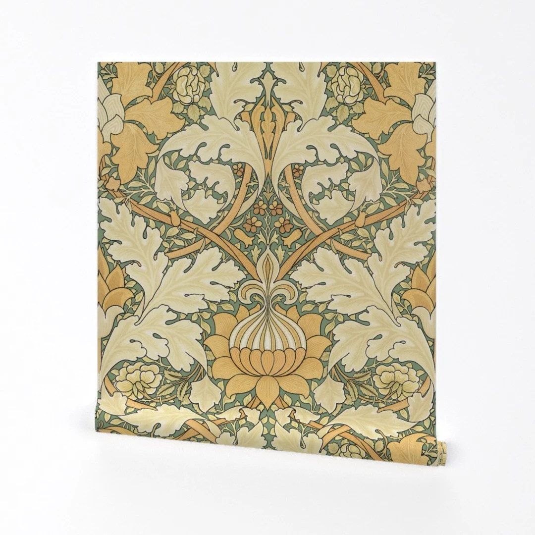 William Morris Wallpaper Growing Damask by - Etsy | Etsy (US)