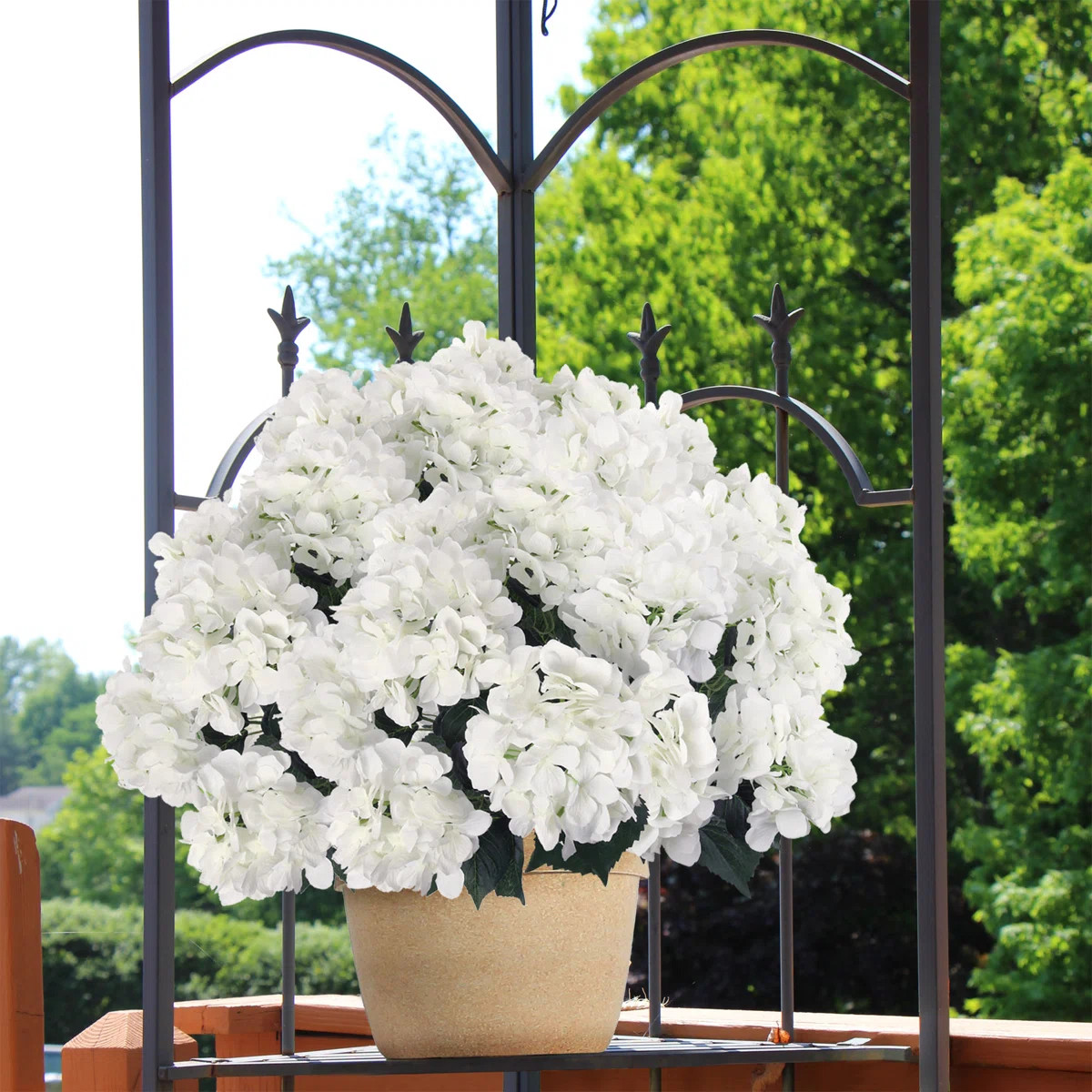 Charlton Home® Ultra Realistic Faux Silk Hydrangea Arrangement - Artificial Flowers for Home Dec... | Wayfair North America