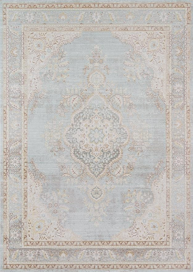 Momeni Rugs Isabella Traditional Medallion Flat Weave Area Rug, 5'3" X 7'3", Blue | Amazon (US)