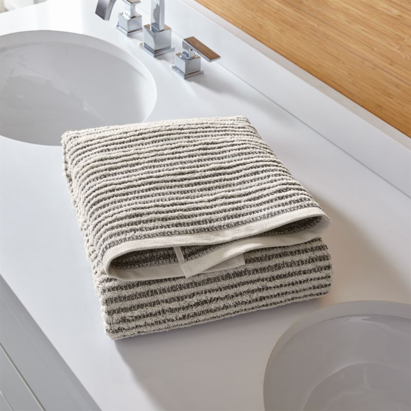 Rowan Stripe Bath Towel + Reviews | Crate & Barrel | Crate & Barrel