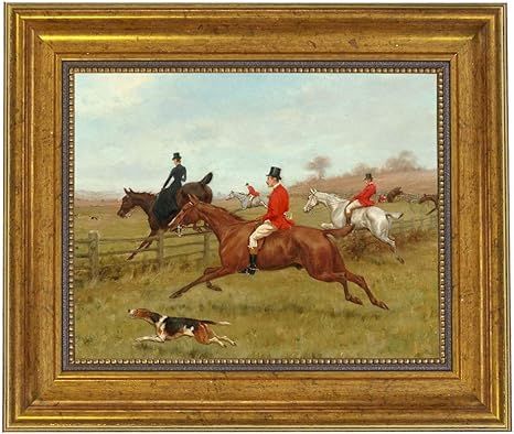 Schooner Bay Co. - Thomas Blinks The Chase 8 x 10” Oil Painting Print on Canvas Gold Frame Home... | Amazon (US)