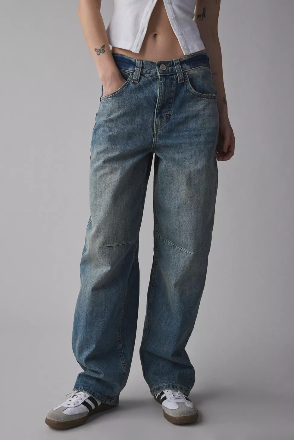 BDG Logan Buckle Baggy Barrel Jean | Urban Outfitters (US and RoW)