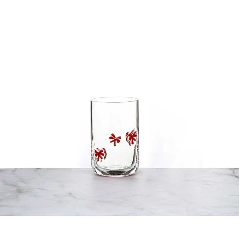 Holiday Time Bows Charm Drinking Glass 16 OZ | Walmart (US)