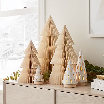 White Paper & Ceramic Christmas Tree Set | West Elm (US)